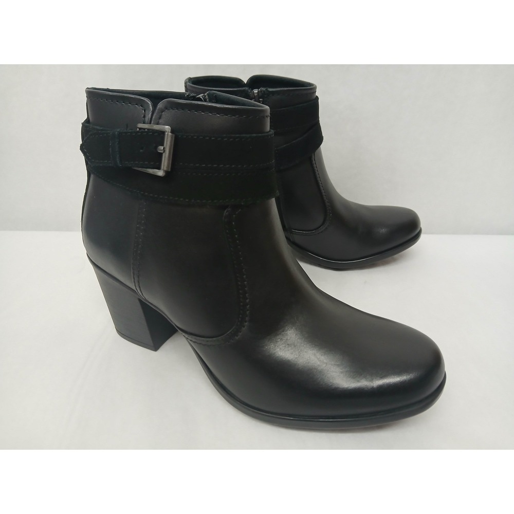 Clarks Diane Peake Black Leather Ankle Boots 26152977 Women's Size 7.5M